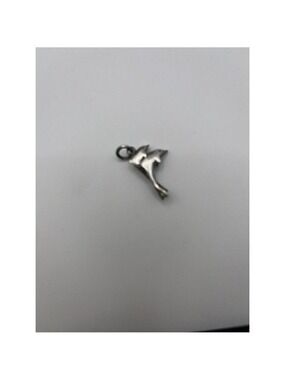 𝅺handcrafted Solid 925 Sterling Silver Double (Two) Dolphins Pendant